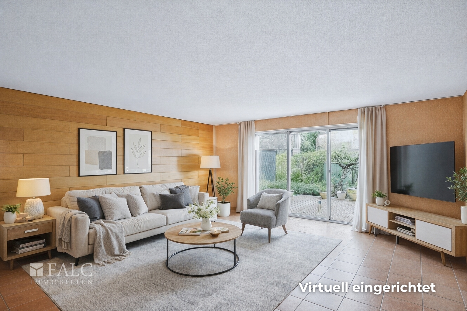 Wohnzimmer - Virtuell gestaged